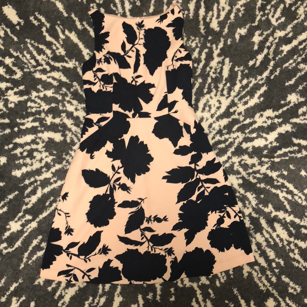 Navy blue and pale pink floral dress